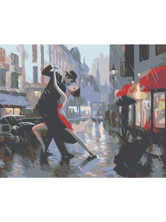 Картина по номерам &amp;quot;Танцующая пара под дождём&amp;quot;