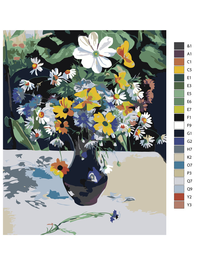 Raqamlar bo&amp;#039;yicha rasm &amp;quot;Gullar bilan vaza&amp;quot;