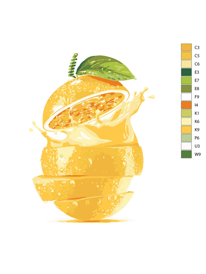 Raqamlar bo&amp;#039;yicha rasm &amp;quot;Limonni kesib oling&amp;quot;