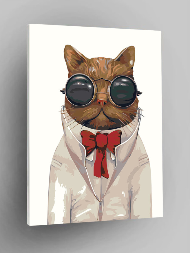 Картина по номерам &amp;quot;Котик в очках&amp;quot;