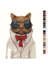 Картина по номерам &amp;quot;Котик в очках&amp;quot;