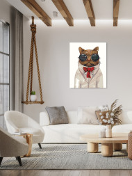 Картина по номерам &amp;quot;Котик в очках&amp;quot;