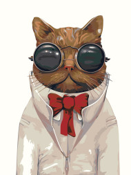 Картина по номерам &amp;quot;Котик в очках&amp;quot;