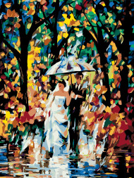 Картина по номерам &amp;quot;Молодожёны под зонтом&amp;quot;