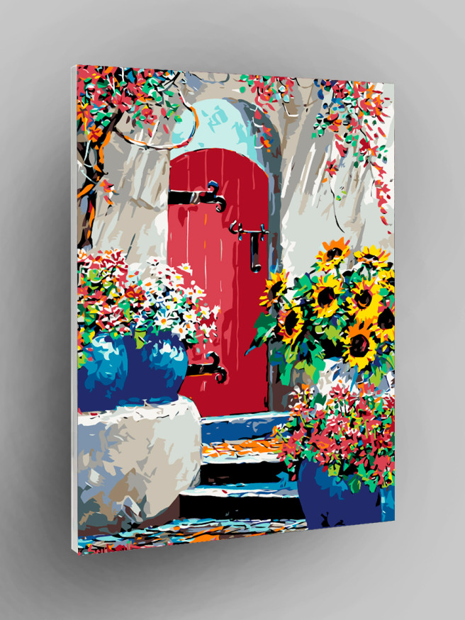 Картина по номерам &amp;quot;Красная дверь&amp;quot;