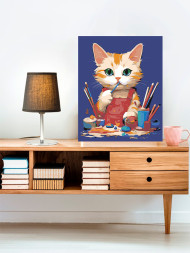 Raqamlar bo'yicha rasm "Bo'yoqlar bilan mushuk"