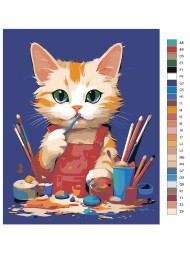 Raqamlar bo'yicha rasm "Bo'yoqlar bilan mushuk"