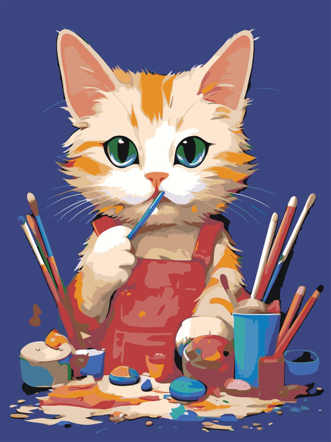 Raqamlar bo&amp;#039;yicha rasm &amp;quot;Bo&amp;#039;yoqlar bilan mushuk&amp;quot;