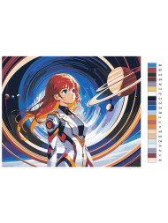 Картина по номерам &amp;quot;Красивая девушка в космосе&amp;quot;