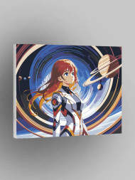 Картина по номерам &amp;quot;Красивая девушка в космосе&amp;quot;