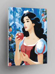 Картина по номерам &amp;quot;Брюнетка с яблоком&amp;quot;
