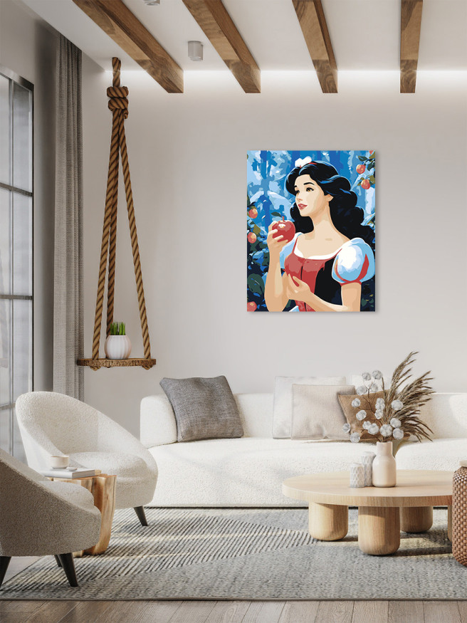 Картина по номерам &amp;quot;Брюнетка с яблоком&amp;quot;