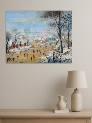Постер на холсте "Брейгель – Катание на коньках зимой"
