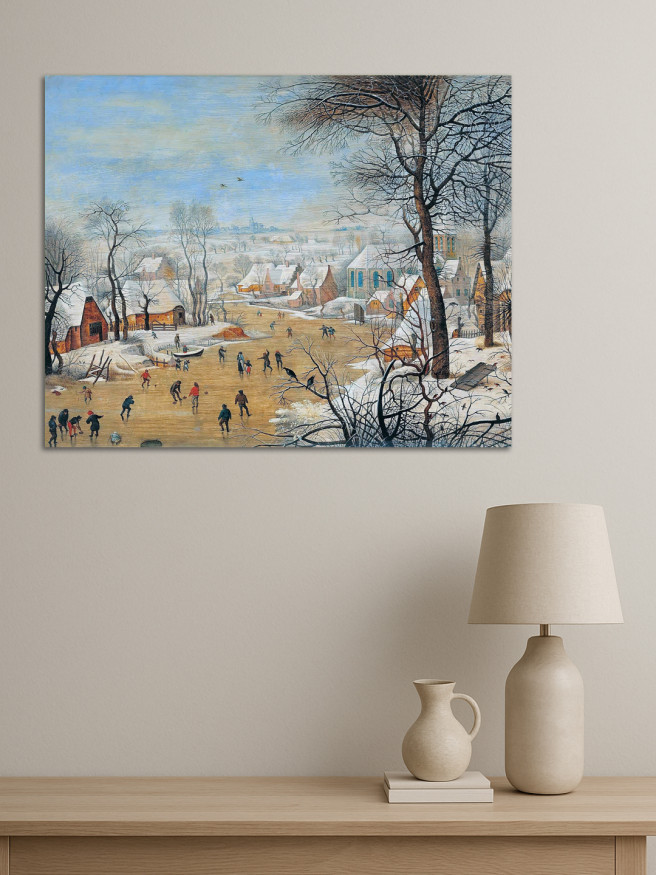 Постер на холсте &amp;quot;Брейгель – Катание на коньках зимой&amp;quot;