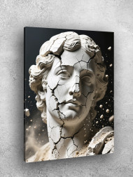 Holstga bosilgan poster "Marmar bo‘laklari orasidagi parchalangan antik maʼbuda"