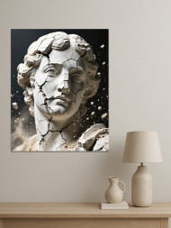 Holstga bosilgan poster "Marmar bo‘laklari orasidagi parchalangan antik maʼbuda"