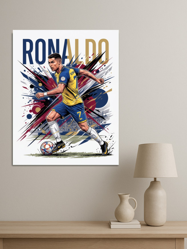 Holstga bosilgan poster &amp;quot;Futbolchi Ronaldu&amp;quot;