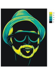Fluorescent raqamlar bo'yicha rasm "Neon erkak"