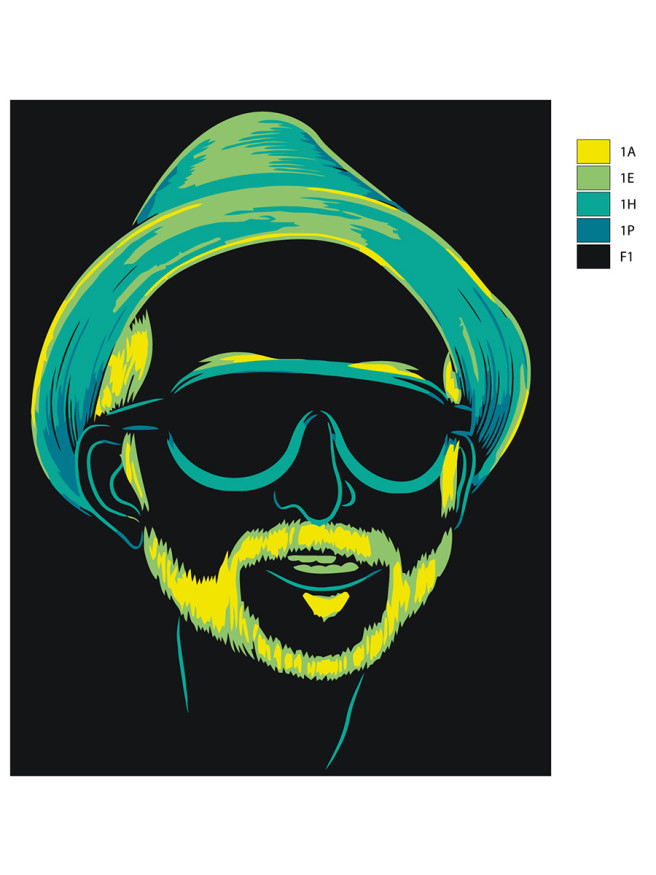 Fluorescent raqamlar bo&amp;#039;yicha rasm &amp;quot;Neon erkak&amp;quot;