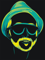 Fluorescent raqamlar bo'yicha rasm "Neon erkak"