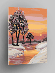 Raqamlar bo&#039;yicha rasm &quot;Qorli qish&quot;