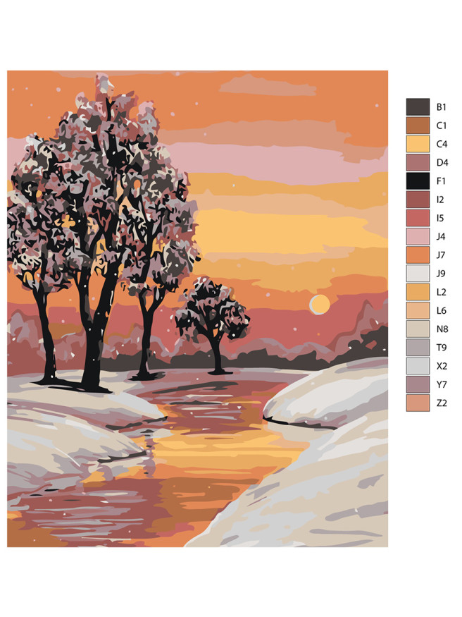 Картина по номерам &amp;quot;Снежная зима&amp;quot;