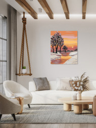 Raqamlar bo&#039;yicha rasm &quot;Qorli qish&quot;