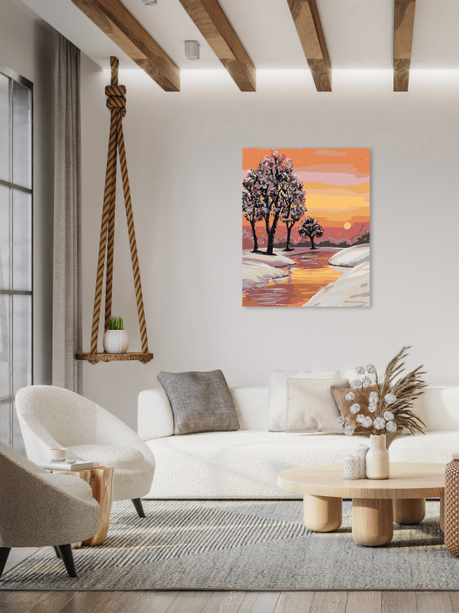 Картина по номерам &amp;quot;Снежная зима&amp;quot;