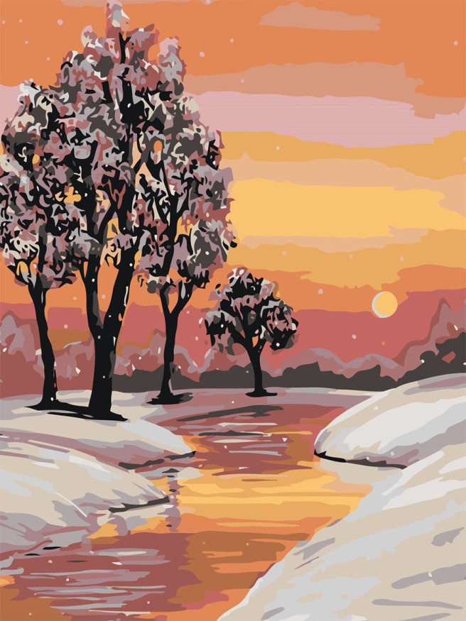 Картина по номерам &amp;quot;Снежная зима&amp;quot;