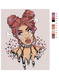 Картина по номерам &amp;quot;Девушка с сердечками&amp;quot;