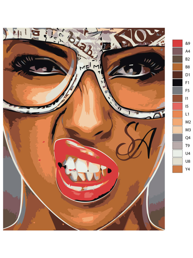 Картина по номерам &amp;quot;Дерзкая девушка&amp;quot;