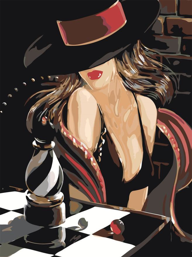 Raqamlar bo&amp;#039;yicha rasm &amp;quot;Shlyapa kiygan qiz&amp;quot;