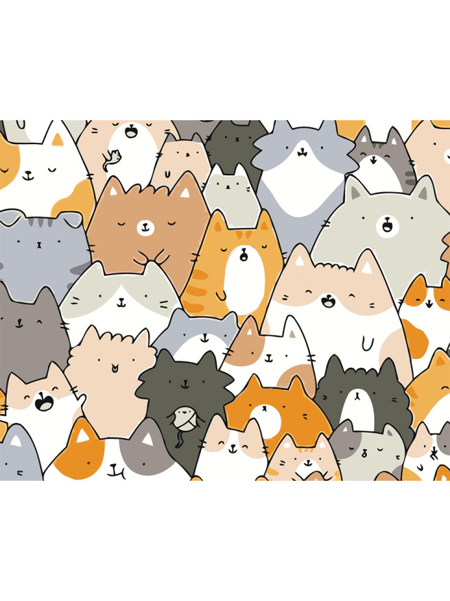 Картина по номерам &amp;quot;Толпа котиков&amp;quot;