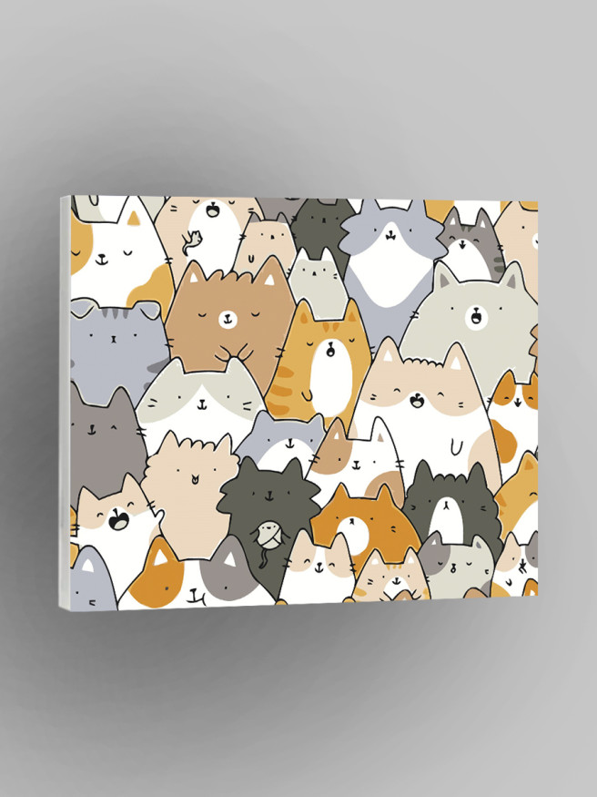 Картина по номерам &amp;quot;Толпа котиков&amp;quot;