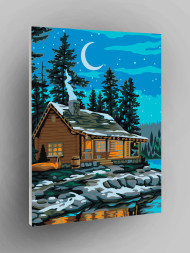Картина по номерам &amp;quot;Домик в лесу&amp;quot;