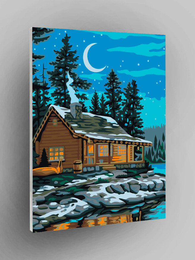 Картина по номерам &amp;quot;Домик в лесу&amp;quot;