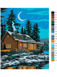 Картина по номерам &amp;quot;Домик в лесу&amp;quot;