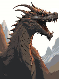 Raqamlar bo&#039;yicha rasm &quot;Ajdaho&quot;