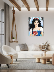 Картина по номерам &amp;quot;Симпатичная брюнетка с яблоком&amp;quot;