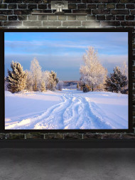 Holstga bosilgan poster "Oʻrmondagi qorli yoʻl"