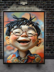 Постер на холсте &amp;quot;Счастье в каждом смехе&amp;quot;