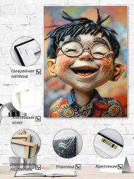 Постер на холсте &amp;quot;Счастье в каждом смехе&amp;quot;