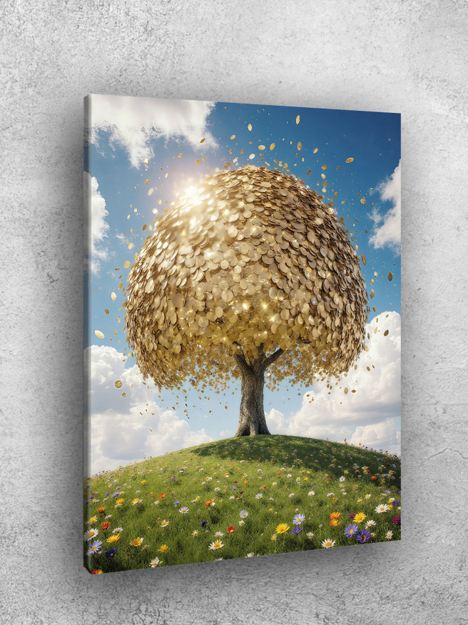 Holstga bosilgan poster &amp;quot;Tangali oltin bargli daraxt&amp;quot;