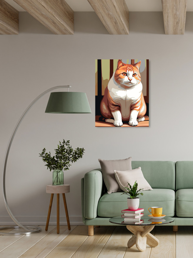 Raqamlar bo&amp;#039;yicha rasm &amp;quot;Semiz mushukcha rasmi&amp;quot;