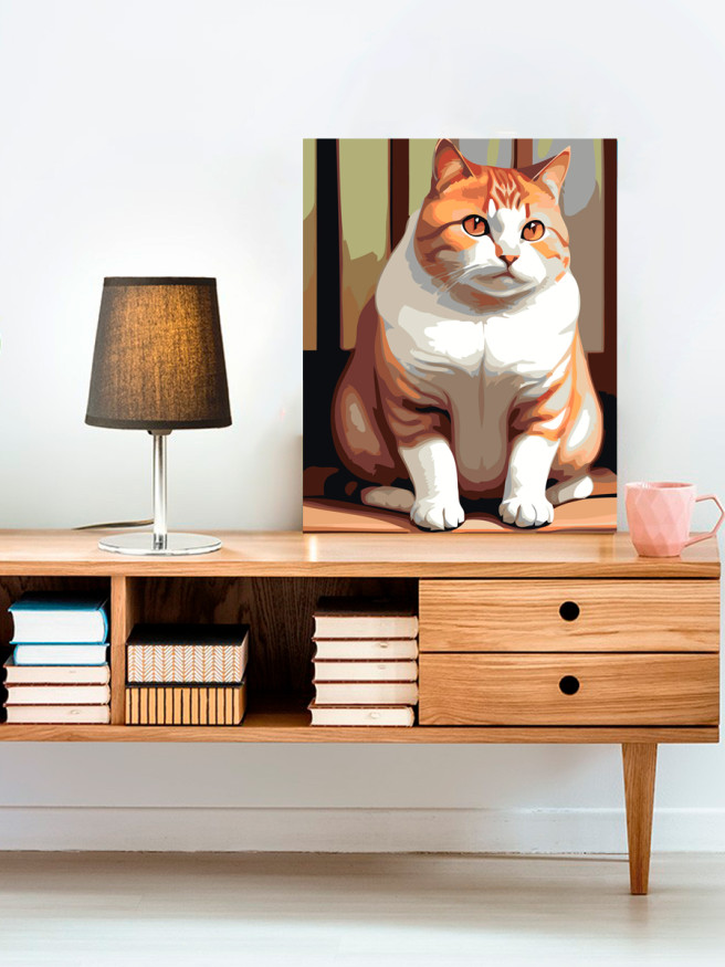 Raqamlar bo&amp;#039;yicha rasm &amp;quot;Semiz mushukcha rasmi&amp;quot;