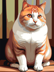 Raqamlar bo&#039;yicha rasm &quot;Semiz mushukcha rasmi&quot;