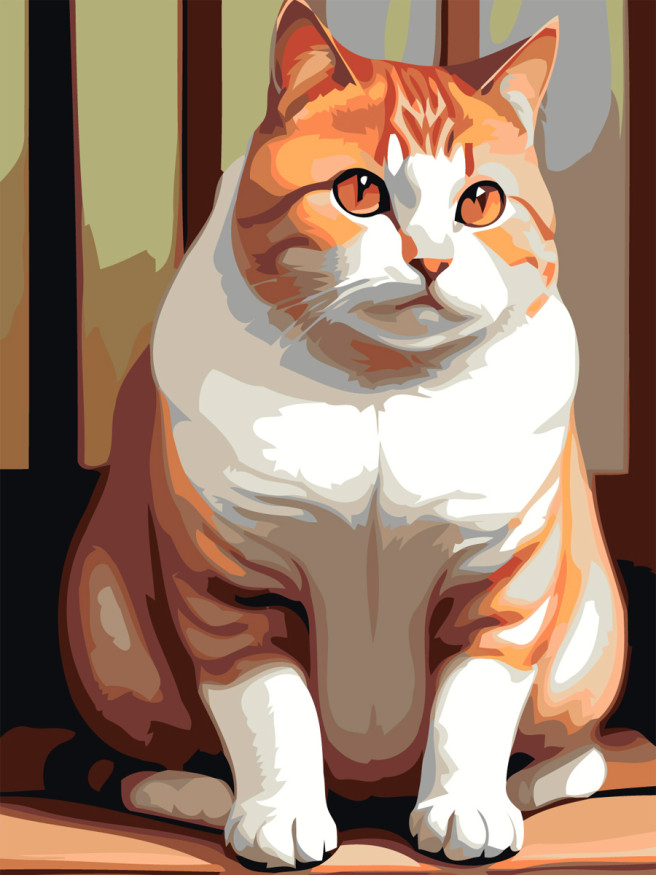 Raqamlar bo&amp;#039;yicha rasm &amp;quot;Semiz mushukcha rasmi&amp;quot;