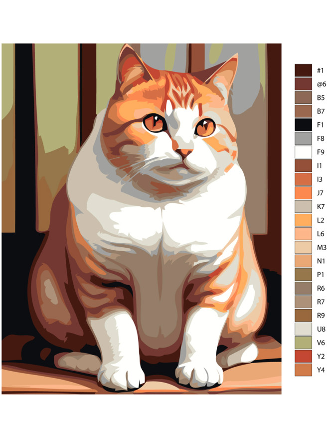 Raqamlar bo&amp;#039;yicha rasm &amp;quot;Semiz mushukcha rasmi&amp;quot;