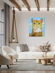 Картина по номерам &amp;quot;Котёнок с бутербродом&amp;quot;