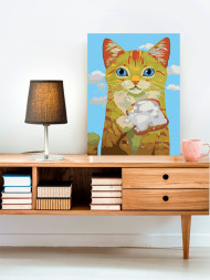 Картина по номерам &amp;quot;Котёнок с бутербродом&amp;quot;